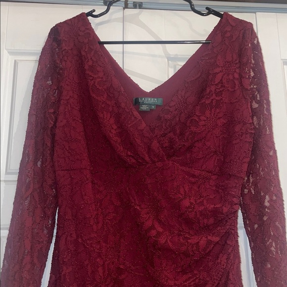 Lauren Ralph Lauren Deep Red Lace Dress - Picture 4 of 10